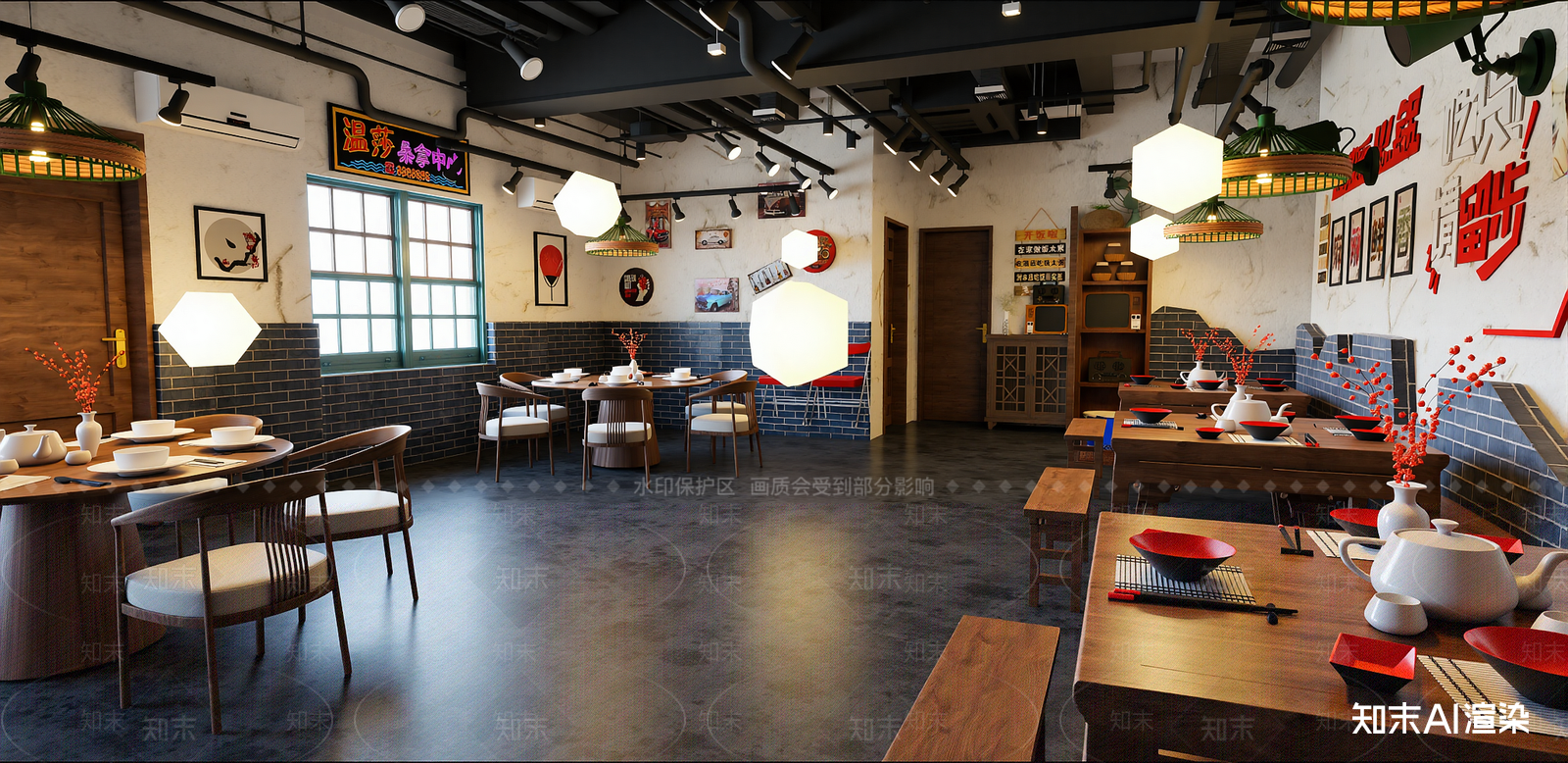 现代快餐店SU模型下载【ID:1215991864】