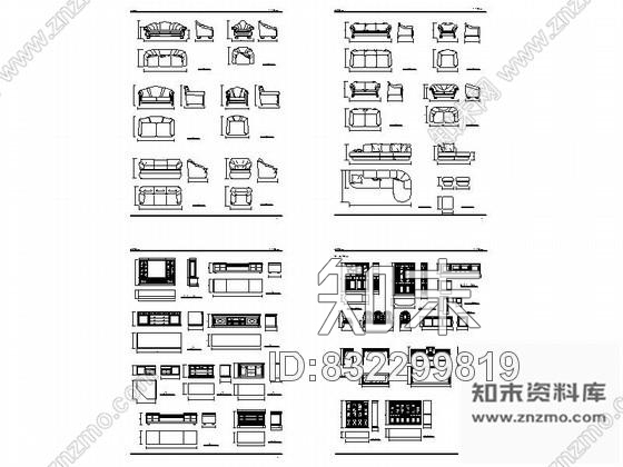 图块/节点全套各式室内设计CAD图块施工图下载【ID:832299819】