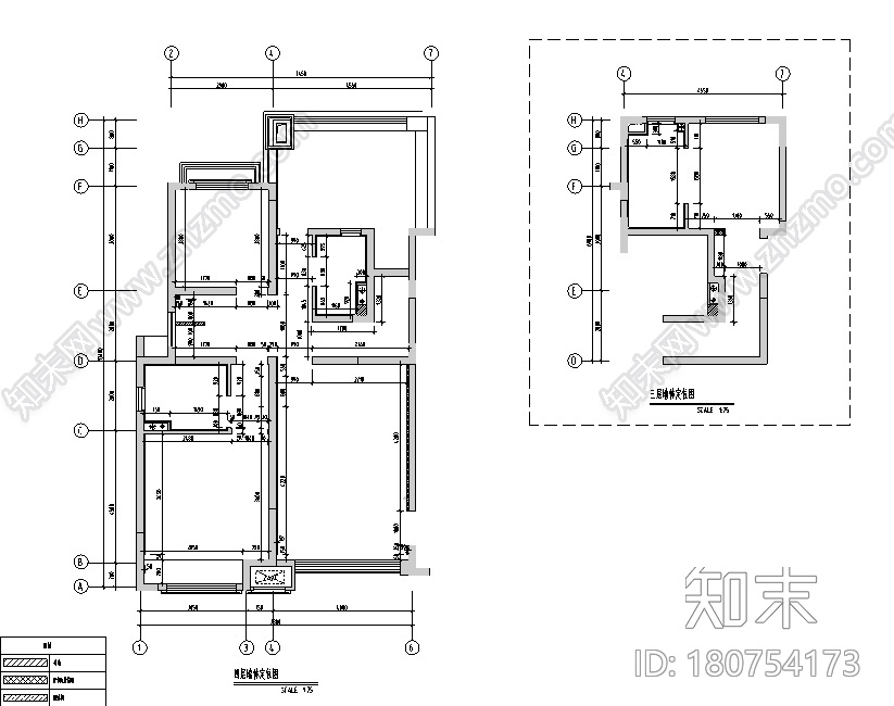 [上海]绿地启东三期DS4户型样板间设计施工图（附效果图...cad施工图下载【ID:180754173】