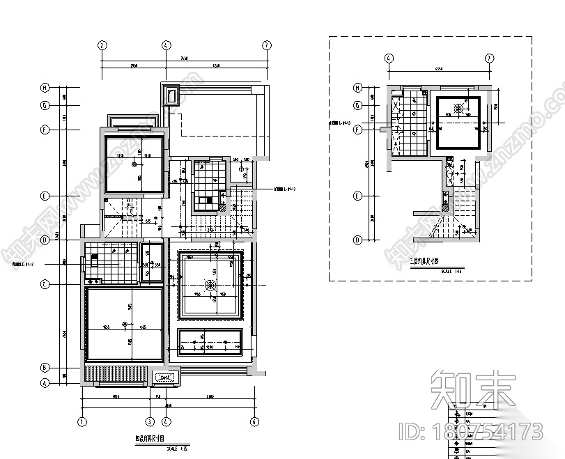 [上海]绿地启东三期DS4户型样板间设计施工图（附效果图...cad施工图下载【ID:180754173】