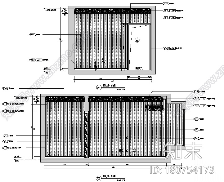 [上海]绿地启东三期DS4户型样板间设计施工图（附效果图...cad施工图下载【ID:180754173】