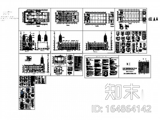 [内蒙古]欧式风格教堂建筑施工图（知名设计所）施工图下载【ID:164864142】