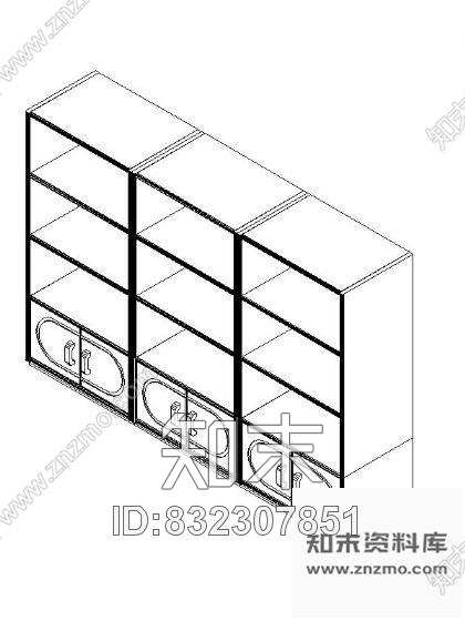 图块/节点书柜CAD三维图块6施工图下载【ID:832307851】