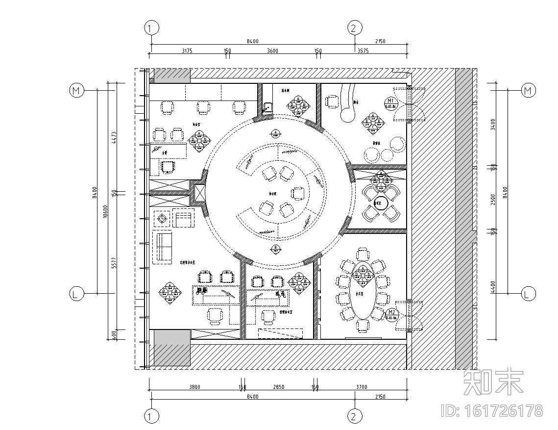 [广东]现代风格办公空间户型样板间施工图cad施工图下载【ID:161726178】