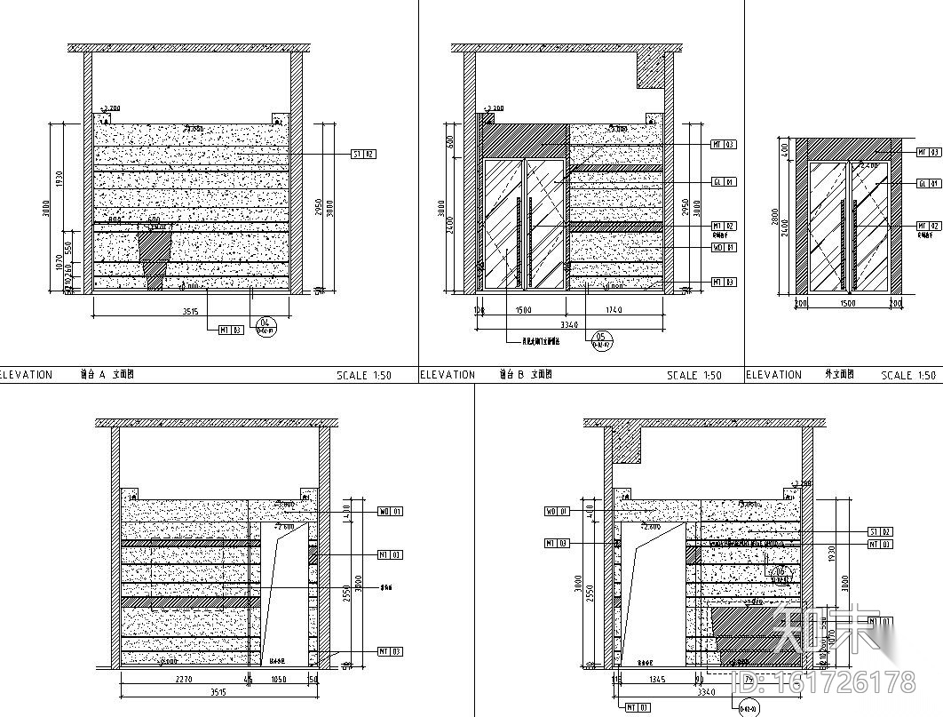 [广东]现代风格办公空间户型样板间施工图cad施工图下载【ID:161726178】