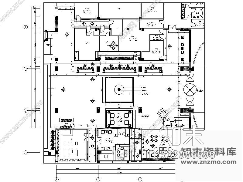 施工图某国际酒店门厅室内装修图cad施工图下载【ID:532056695】