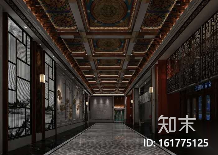 [珠海]吉祥轩新中式休闲会所施工图+效果图cad施工图下载【ID:161775125】