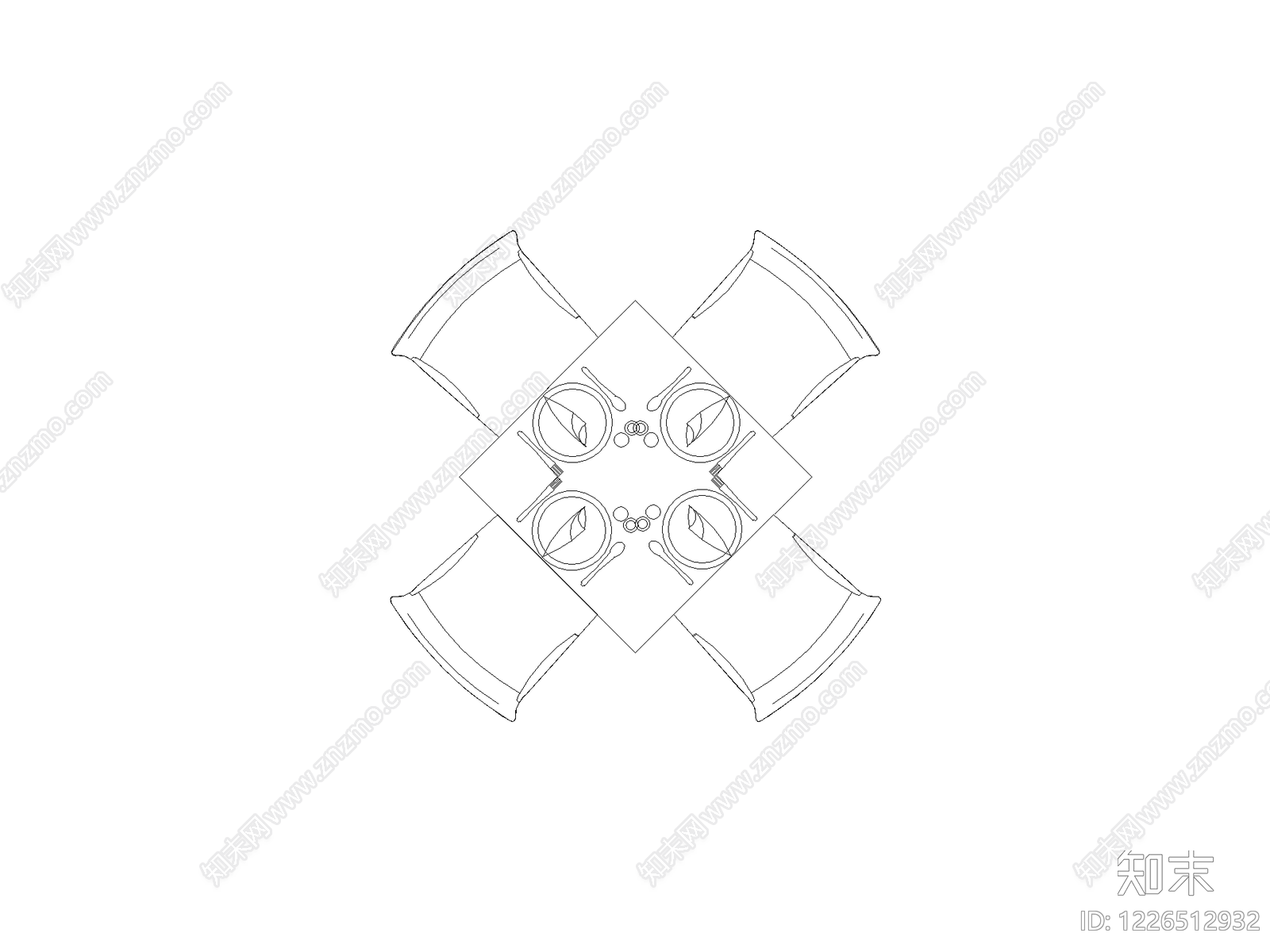 桌椅cad施工图下载【ID:1226512932】