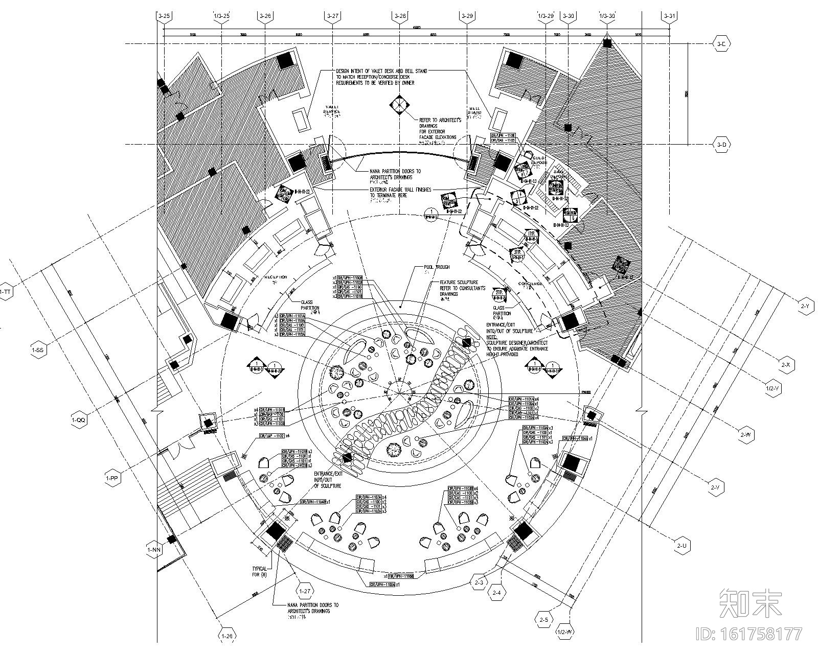 [海南]三亚五星度假酒店公共区域设计施工图施工图下载【ID:161758177】