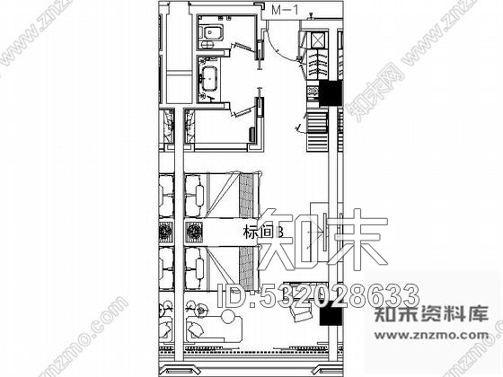 施工图陕西豪华酒店标间室内装饰装修图含效果施工图下载【ID:532028633】