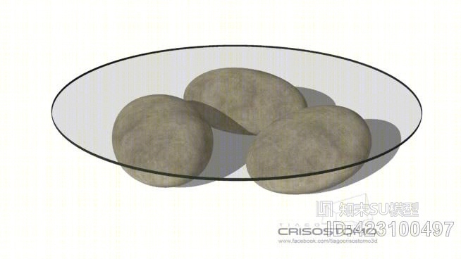 现代桌子SU模型草图