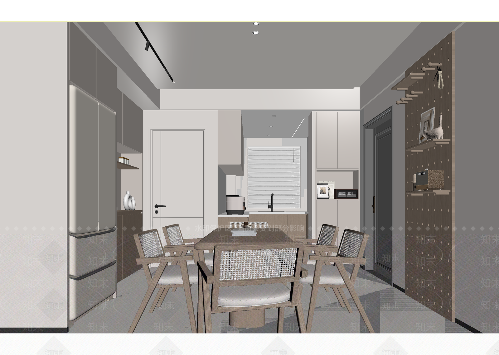 现代家居餐厅3D模型下载【ID:1215059386】