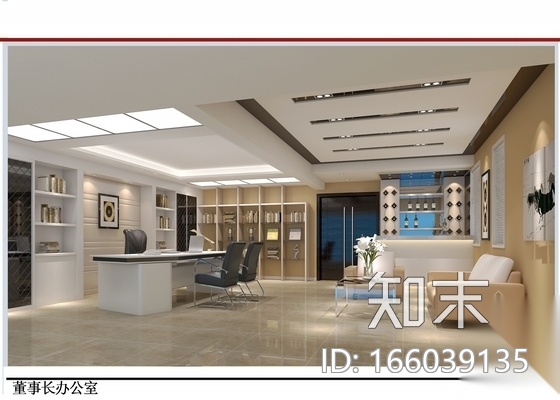 [浙江]管理公司现代风格办公室室内装修施工图（含效果）cad施工图下载【ID:166039135】