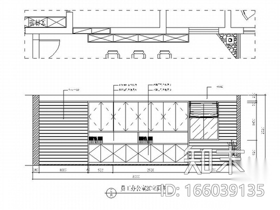[浙江]管理公司现代风格办公室室内装修施工图（含效果）cad施工图下载【ID:166039135】