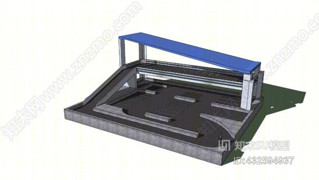 停车场设施SU模型下载【ID:432594937】