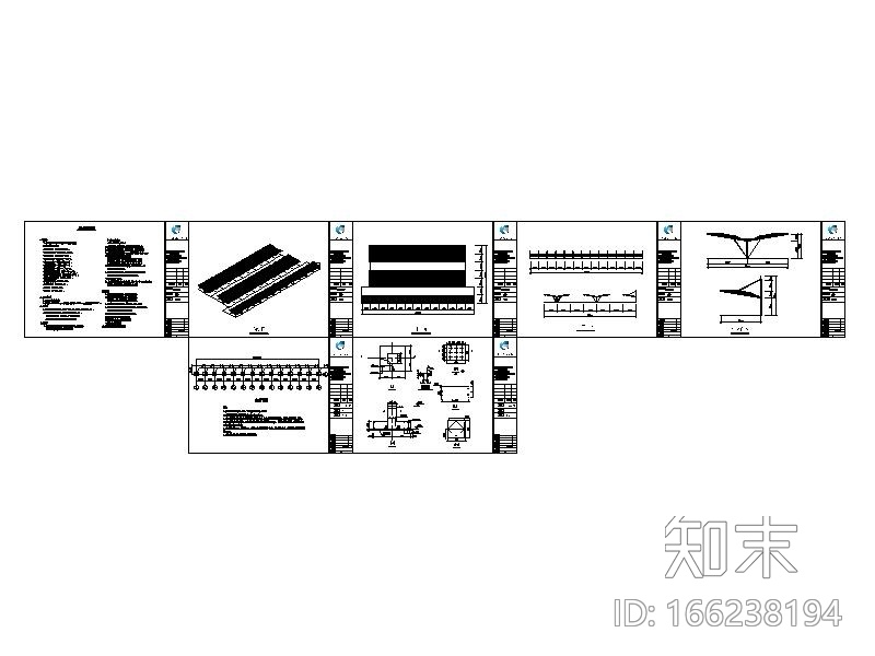 停车棚膜结构方案图2010cad施工图下载【ID:166238194】