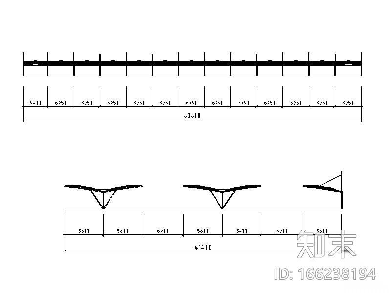 停车棚膜结构方案图2010cad施工图下载【ID:166238194】