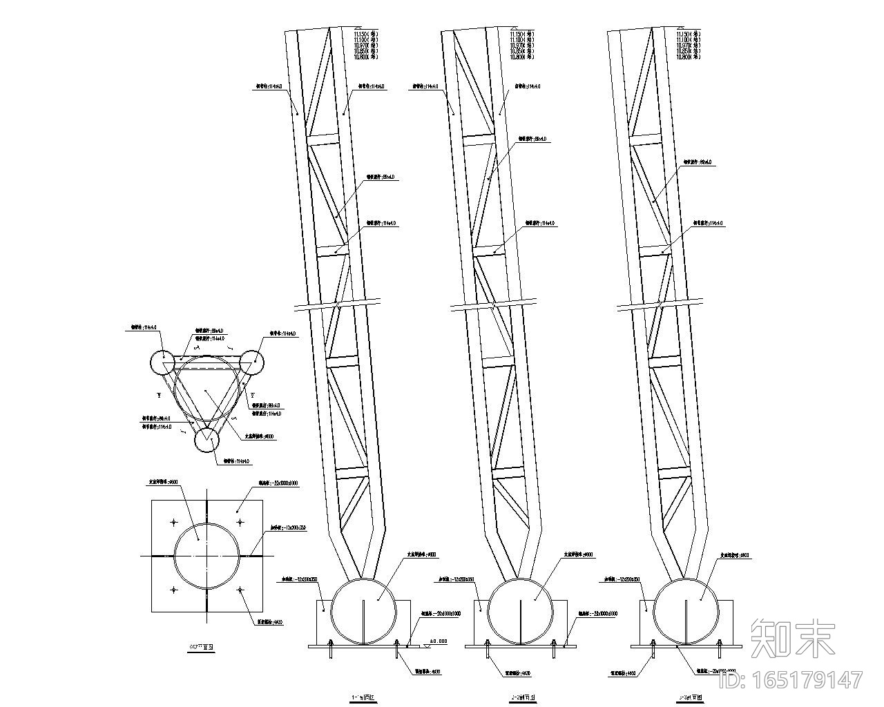 某会所网架顶钢结构设计施工图（CAD）cad施工图下载【ID:165179147】