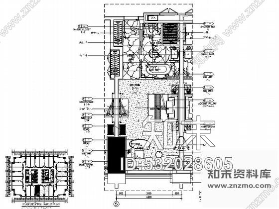 施工图广东豪华商务酒店无障碍房室内装修施工图施工图下载【ID:532028605】