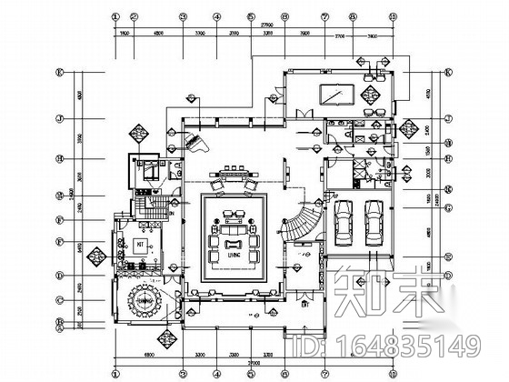 [福建]中式5层温馨典雅别墅室内设计CAD施工图施工图下载【ID:164835149】