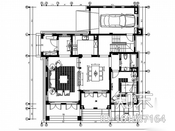 [江苏]高档欧式古典风格两层别墅样板房室内装修施工图...cad施工图下载【ID:161687164】