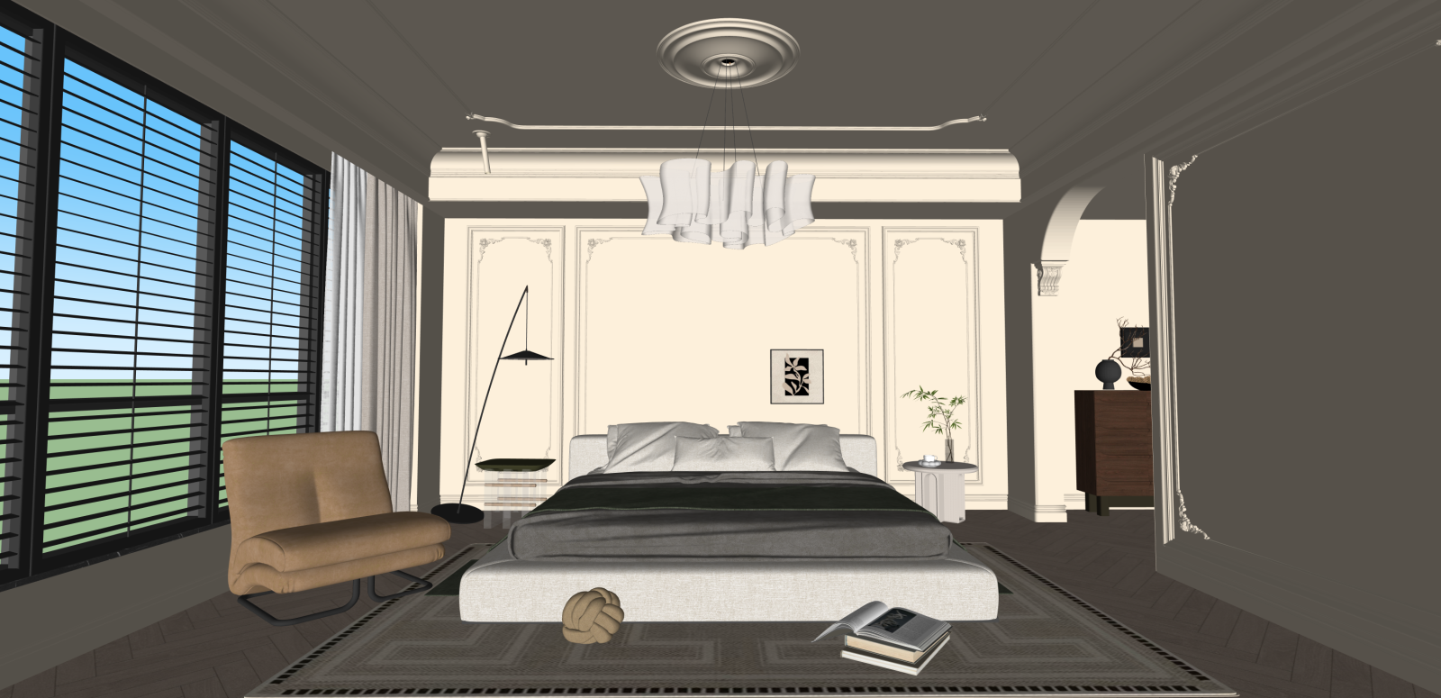 法式家居卧室SU模型下载【ID:1216005519】
