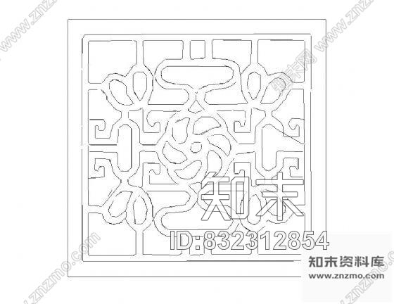图块/节点中式木格纹样图块cad施工图下载【ID:832312854】