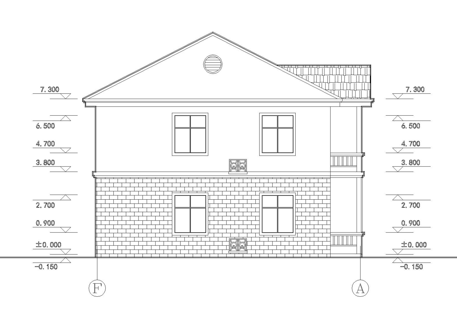 乡村私家舒适型二层住宅楼建筑施工图cad施工图下载【ID:160730165】