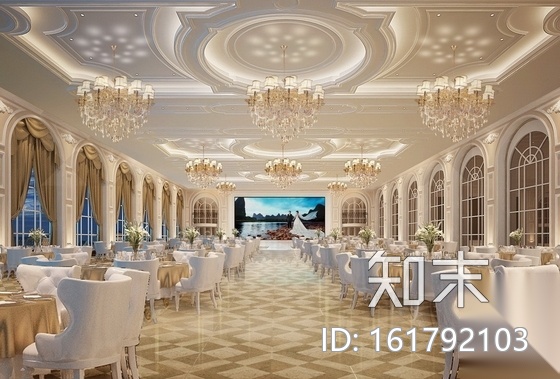 [上海]幽静高雅简欧风格私人婚礼会所装修施工图cad施工图下载【ID:161792103】