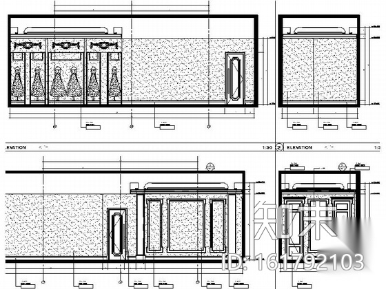 [上海]幽静高雅简欧风格私人婚礼会所装修施工图cad施工图下载【ID:161792103】