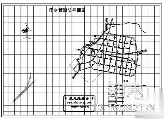 某地雨水管道规划图纸cad施工图下载【ID:166347179】