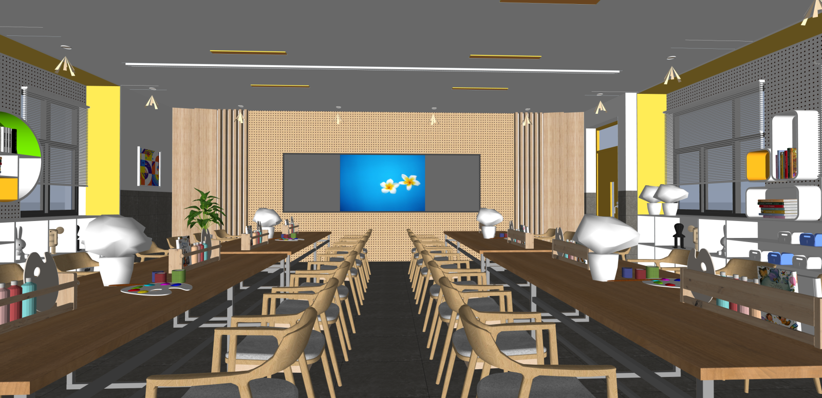 现代其他学校空间SU模型下载【ID:1215946148】