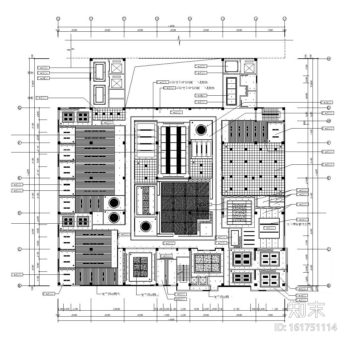 现代风格办公楼室内装修全套施工图（附效果图）cad施工图下载【ID:161751114】