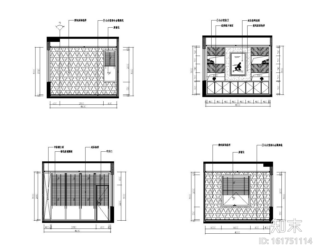 现代风格办公楼室内装修全套施工图（附效果图）cad施工图下载【ID:161751114】