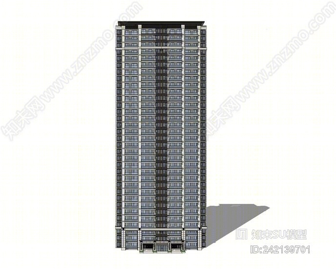新亚洲高层住宅SU模型下载【ID:242139701】