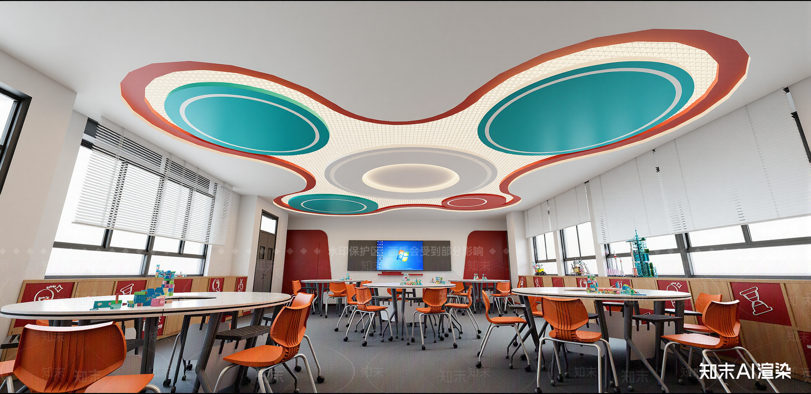 现代教室SU模型下载【ID:1216045353】