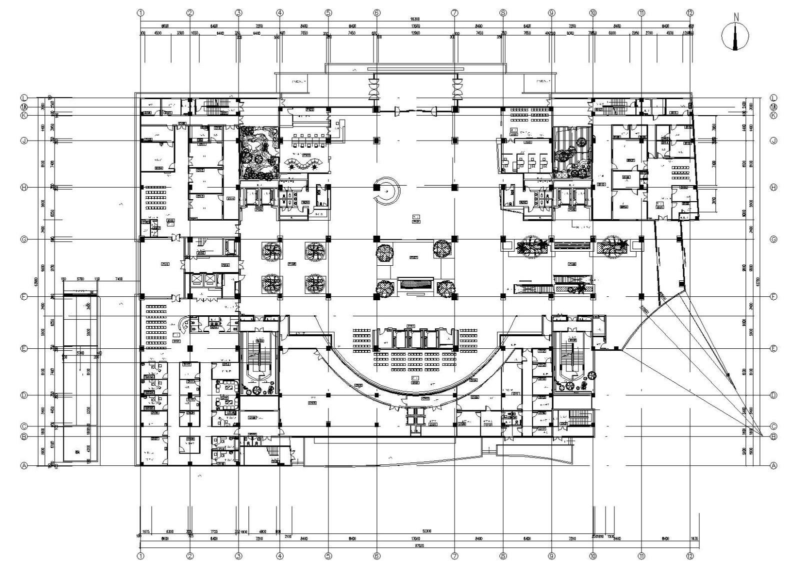 上海七层某大型综合医院​室内施工图+实景cad施工图下载【ID:160500110】