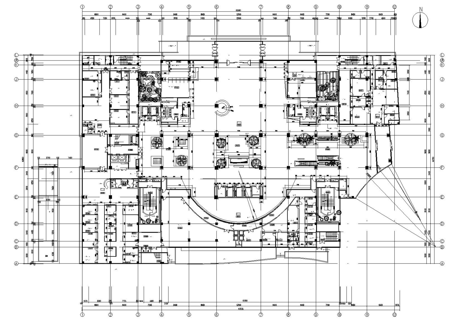 上海七层某大型综合医院​室内施工图+实景cad施工图下载【ID:160500110】