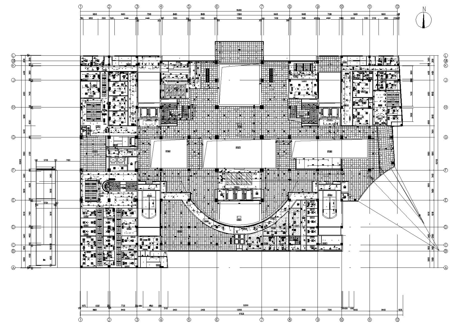 上海七层某大型综合医院​室内施工图+实景cad施工图下载【ID:160500110】