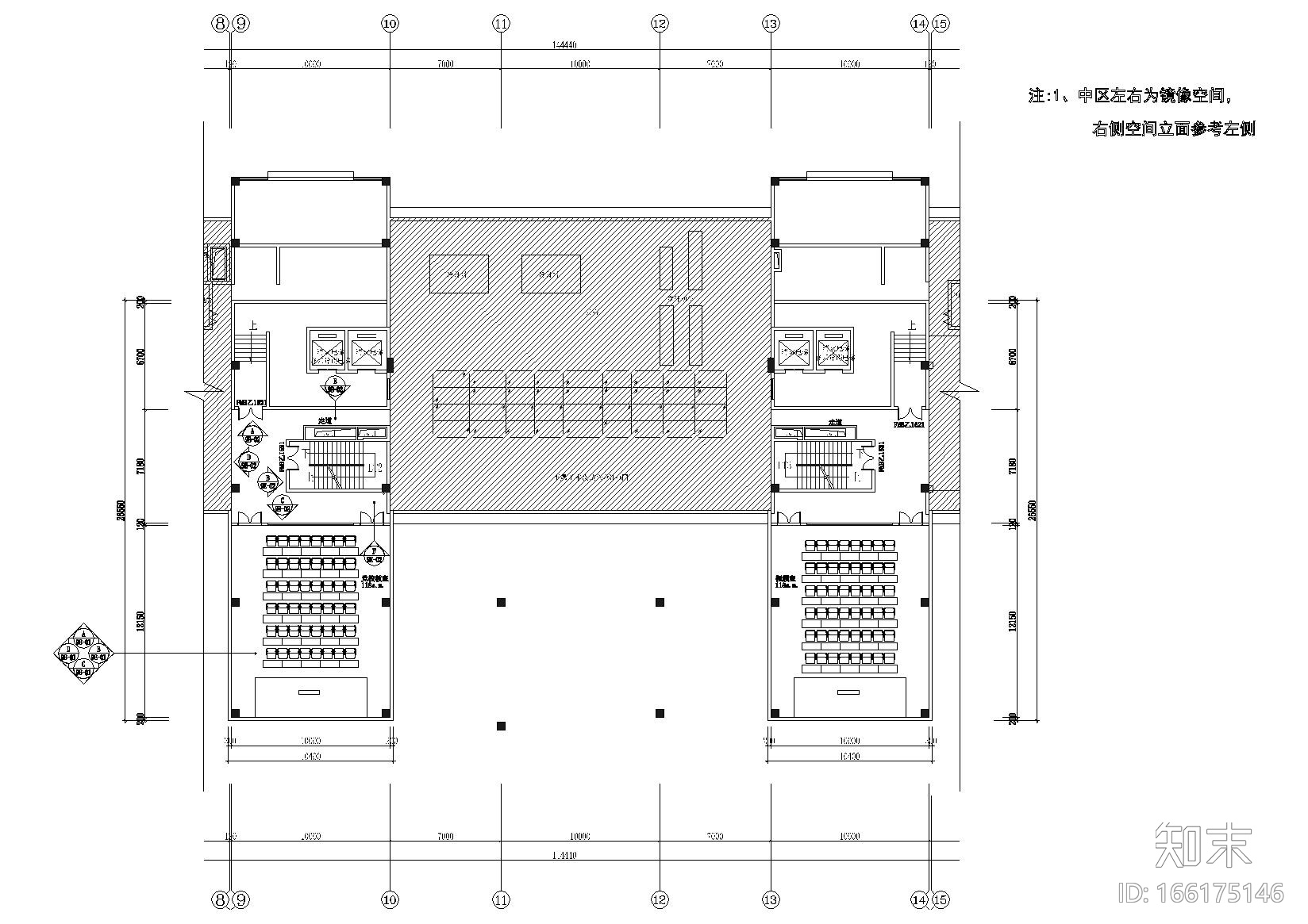 广州西区管委会大楼办公区域装修工程施工图cad施工图下载【ID:166175146】