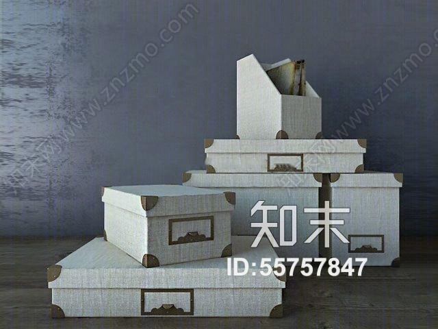 现代礼品盒组合3D模型下载【ID:55757847】