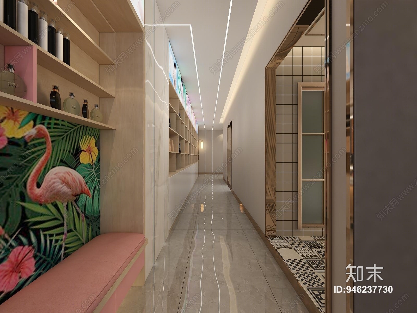 后现代美发美甲店3D模型下载【ID:946237730】
