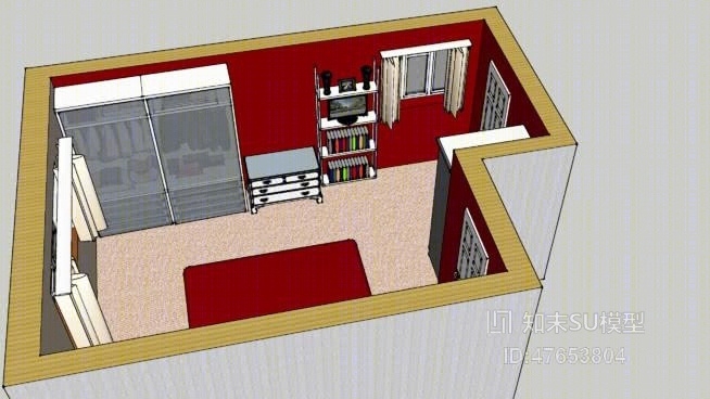 家居书房SU模型下载【ID:47653804】