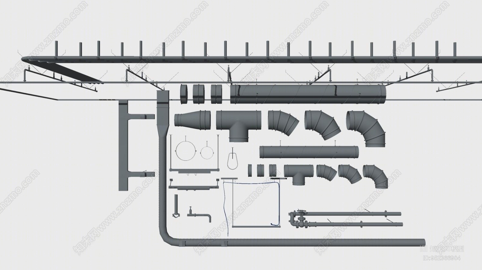 工业风格管道SU模型下载【ID:952366904】