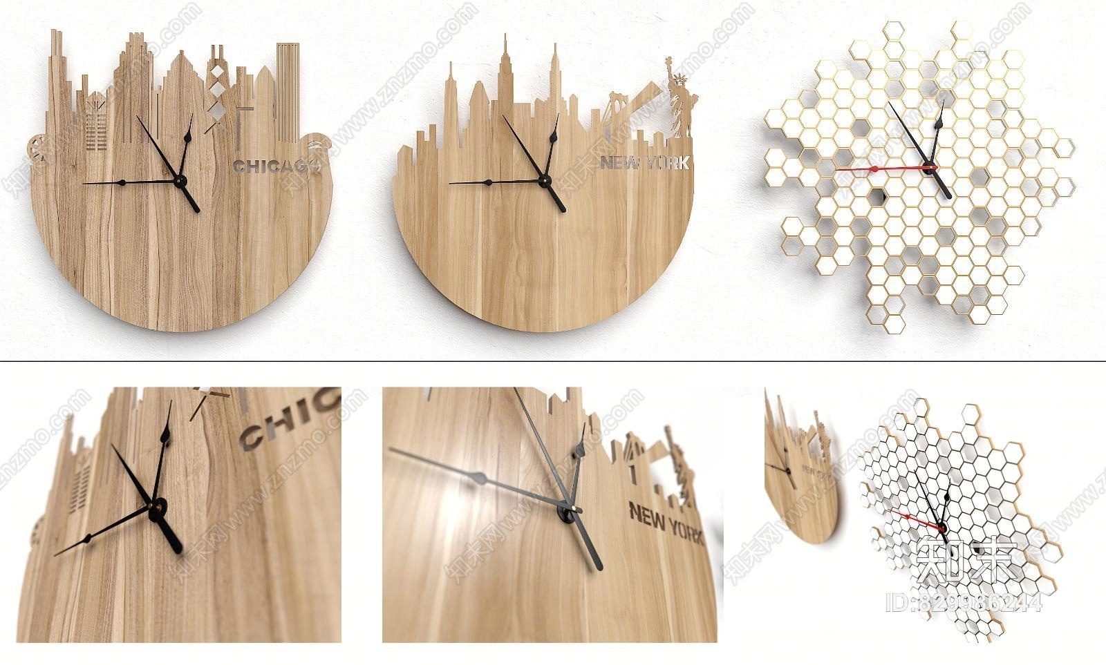 时钟饰品挂件钟表3D模型下载【ID:829986244】