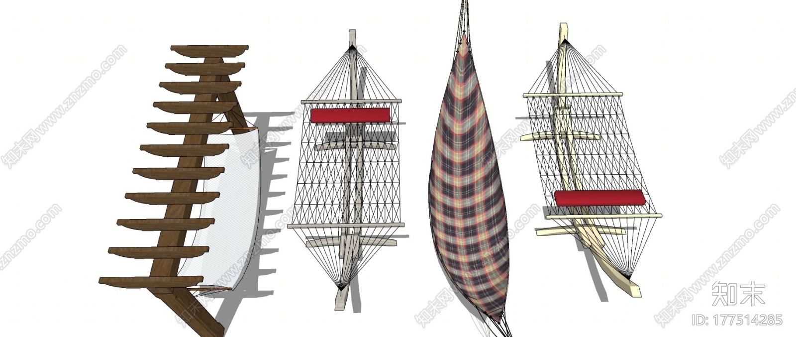 现代吊椅吊床SU模型下载【ID:177514285】
