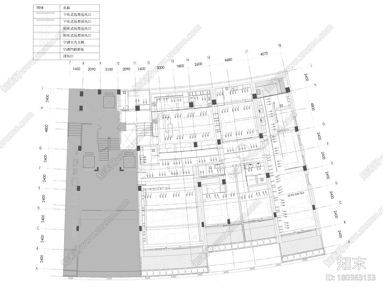 [重庆]415㎡三居平层家装样板间装修施工图cad施工图下载【ID:180363153】