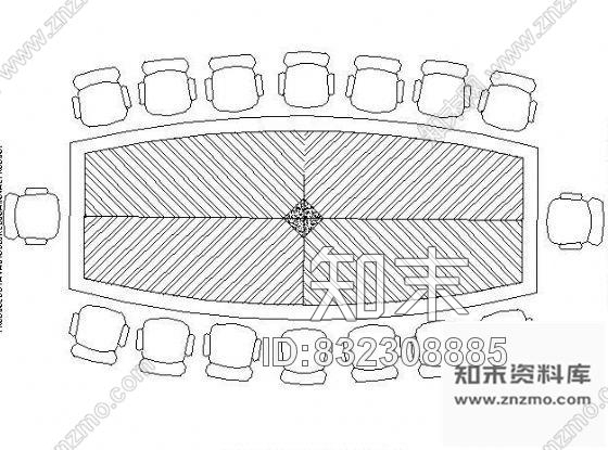 图块/节点会议桌图块cad施工图下载【ID:832308885】