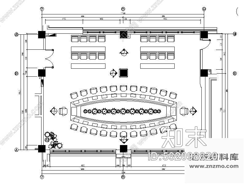 施工图某烟厂办公楼会议室装修施工图cad施工图下载【ID:532098820】