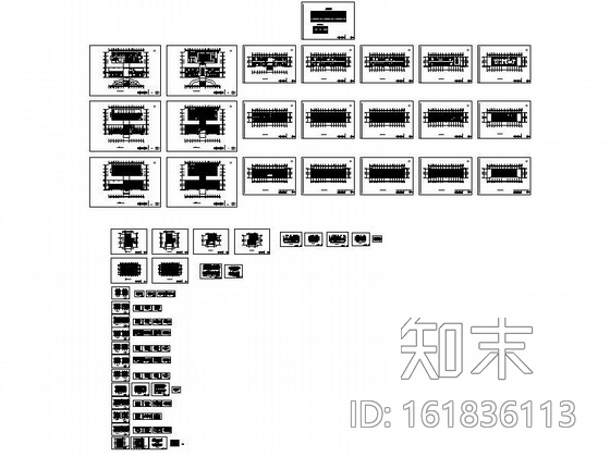 七层机关办公楼装修图cad施工图下载【ID:161836113】